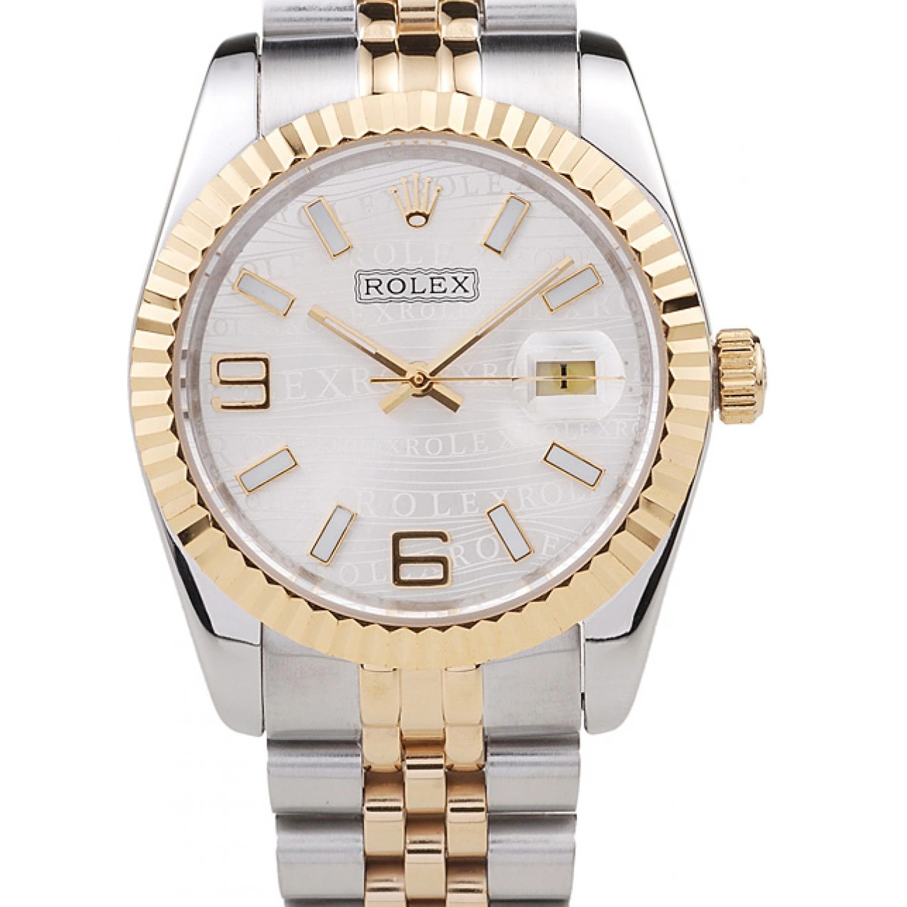 Rolex aaa copy 18k Steel Silver Gold Tone 98084 Stainless DateJust Rolex Two Dial Plated 0523